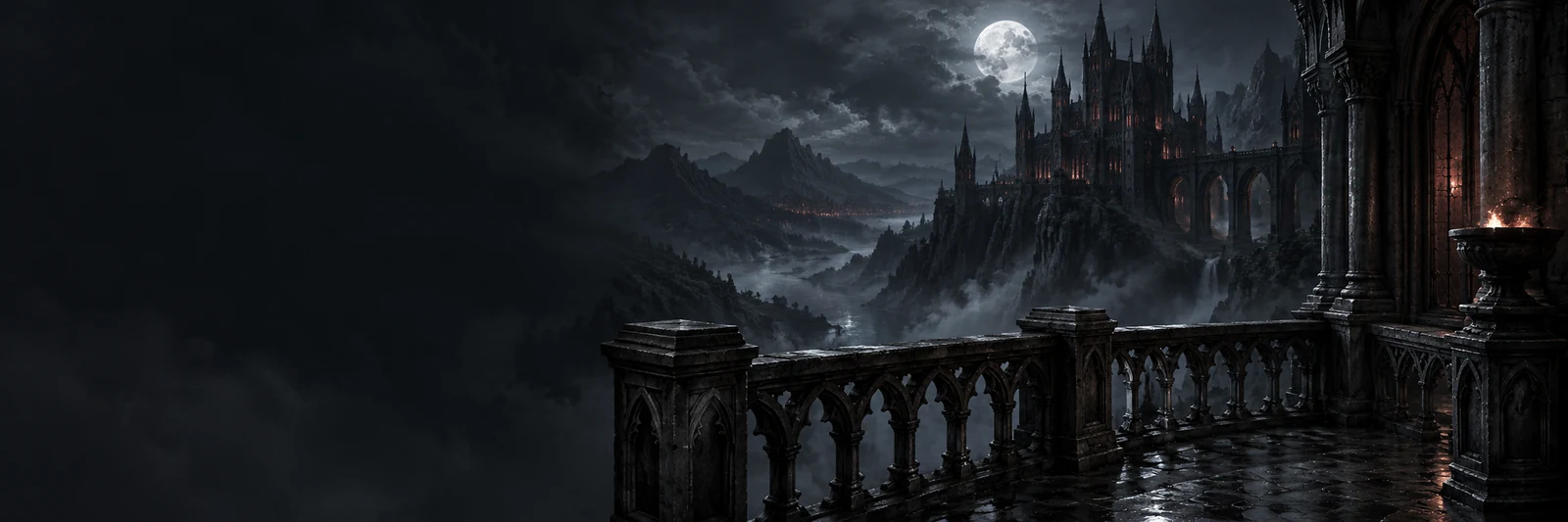 A gothic Clan sanctuary overlooking the city