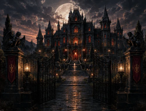 A gothic Mansion overlooking the city
