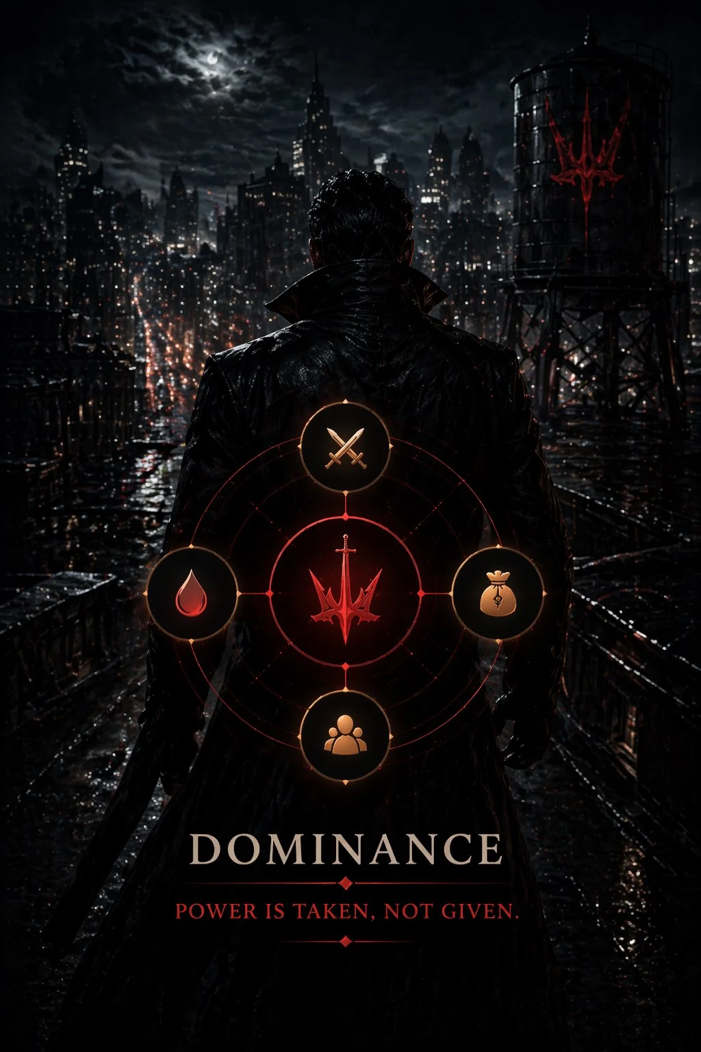 A vampire preparing to challenge rivals through Dominance